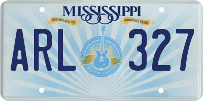 MS license plate ARL327