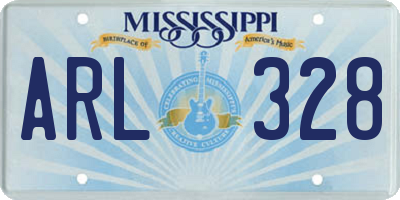 MS license plate ARL328
