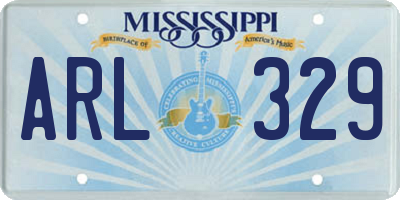 MS license plate ARL329