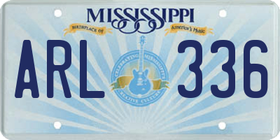 MS license plate ARL336