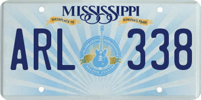 MS license plate ARL338