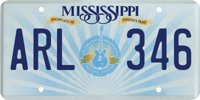 MS license plate ARL346