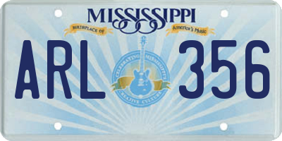 MS license plate ARL356