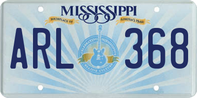 MS license plate ARL368