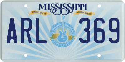 MS license plate ARL369