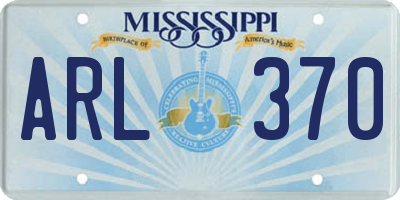 MS license plate ARL370