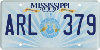 MS license plate ARL379