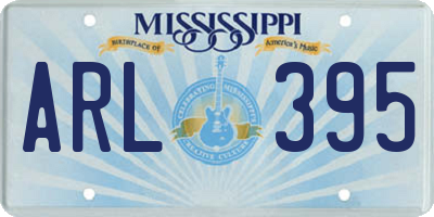MS license plate ARL395