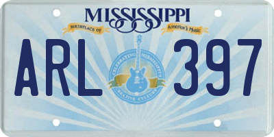 MS license plate ARL397