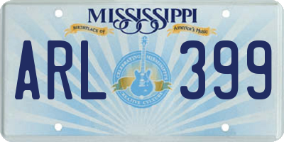 MS license plate ARL399