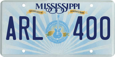 MS license plate ARL400