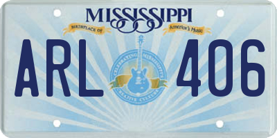 MS license plate ARL406