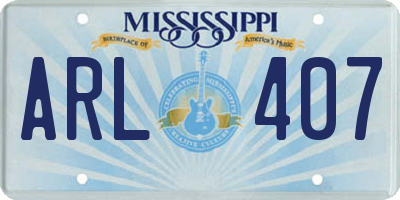MS license plate ARL407