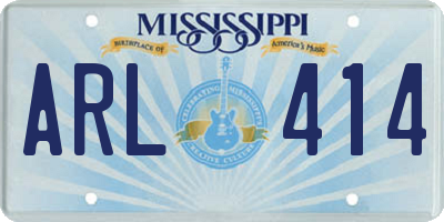 MS license plate ARL414