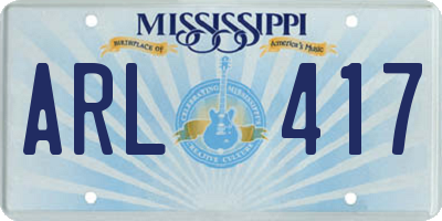 MS license plate ARL417