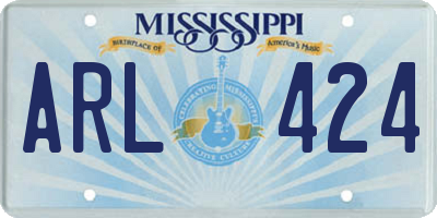 MS license plate ARL424