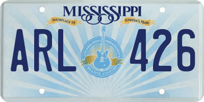 MS license plate ARL426