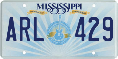 MS license plate ARL429