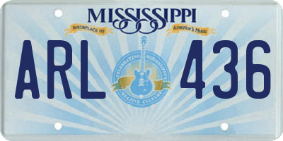 MS license plate ARL436