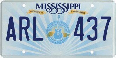 MS license plate ARL437