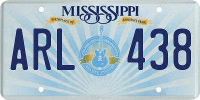 MS license plate ARL438