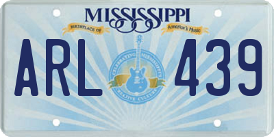 MS license plate ARL439