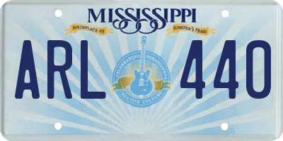 MS license plate ARL440