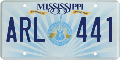 MS license plate ARL441