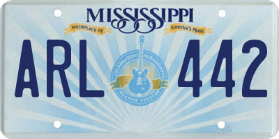 MS license plate ARL442
