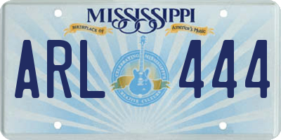 MS license plate ARL444