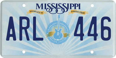 MS license plate ARL446
