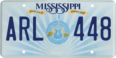 MS license plate ARL448