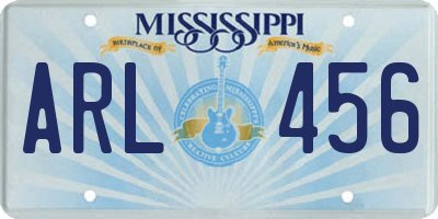 MS license plate ARL456