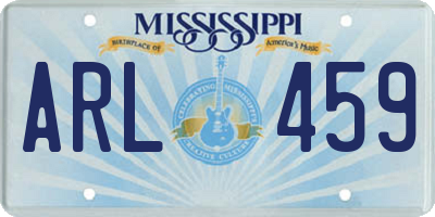 MS license plate ARL459