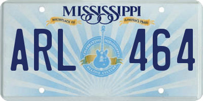 MS license plate ARL464