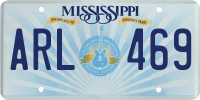 MS license plate ARL469