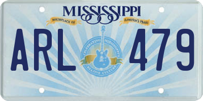MS license plate ARL479