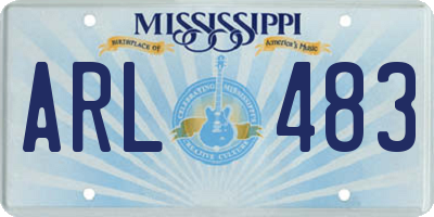 MS license plate ARL483