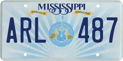 MS license plate ARL487