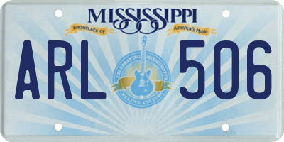 MS license plate ARL506