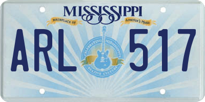 MS license plate ARL517
