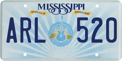 MS license plate ARL520