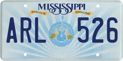 MS license plate ARL526