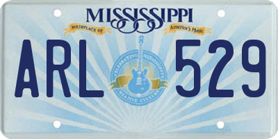 MS license plate ARL529