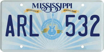 MS license plate ARL532