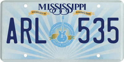 MS license plate ARL535