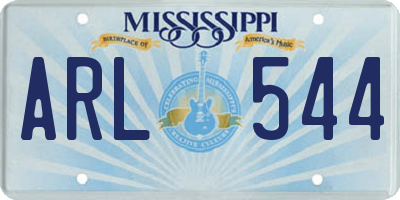 MS license plate ARL544