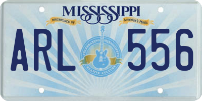 MS license plate ARL556