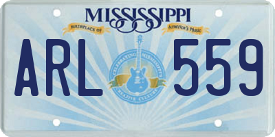 MS license plate ARL559