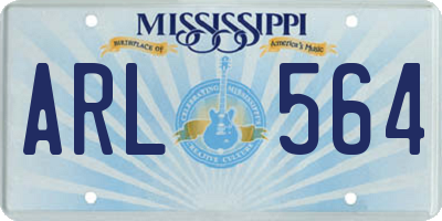 MS license plate ARL564
